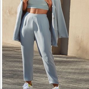 Dark Mint Tailored Woven Blazer and Tailored Pant Set